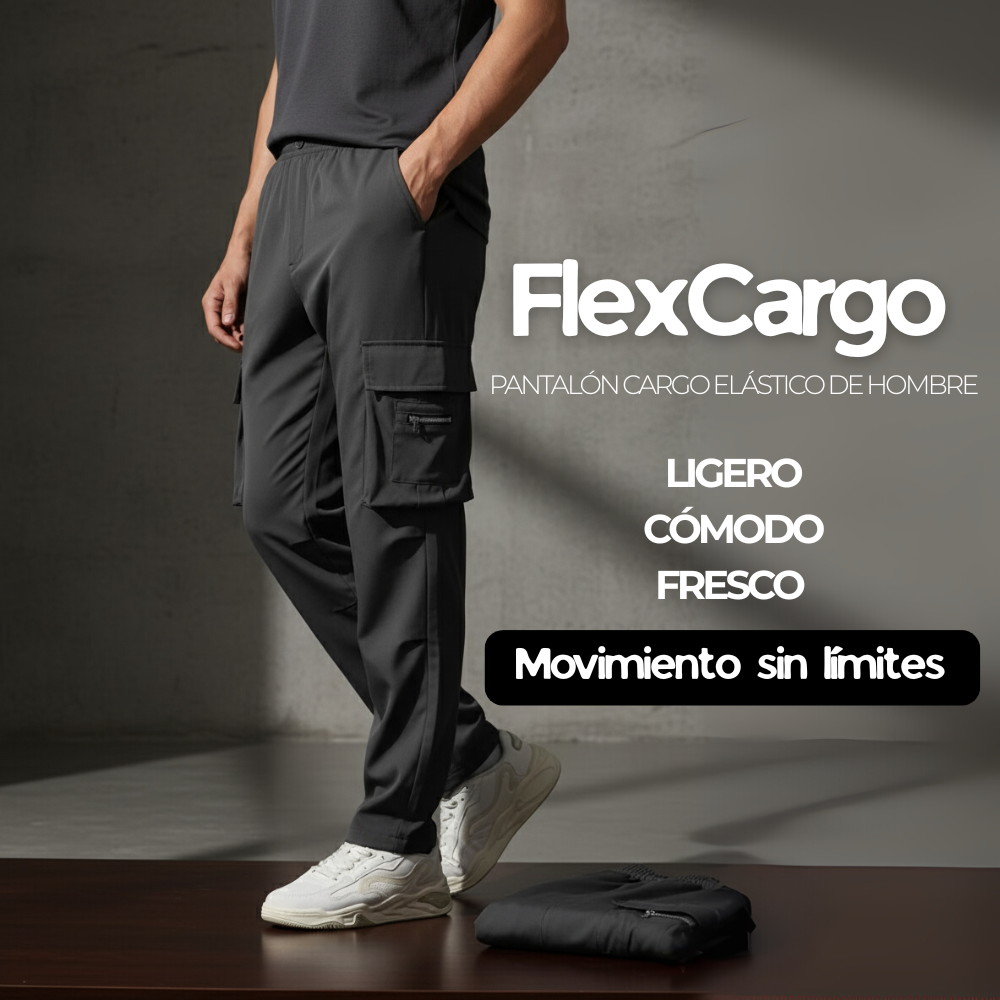 FlexCargo™ – Pantalón Cargo Elástico de Hombre