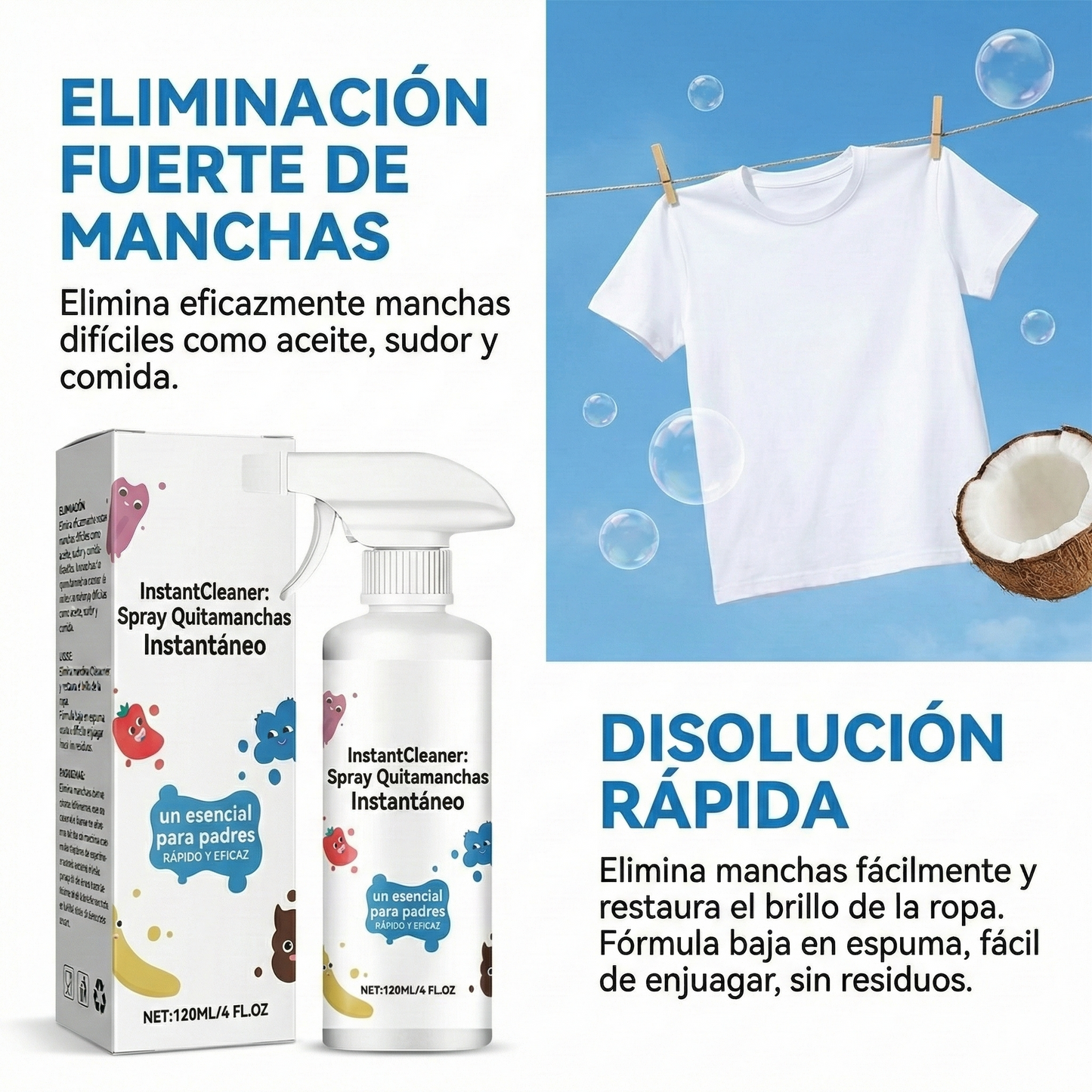 InstantCleaner: Spray Quitamanchas Instantáneo