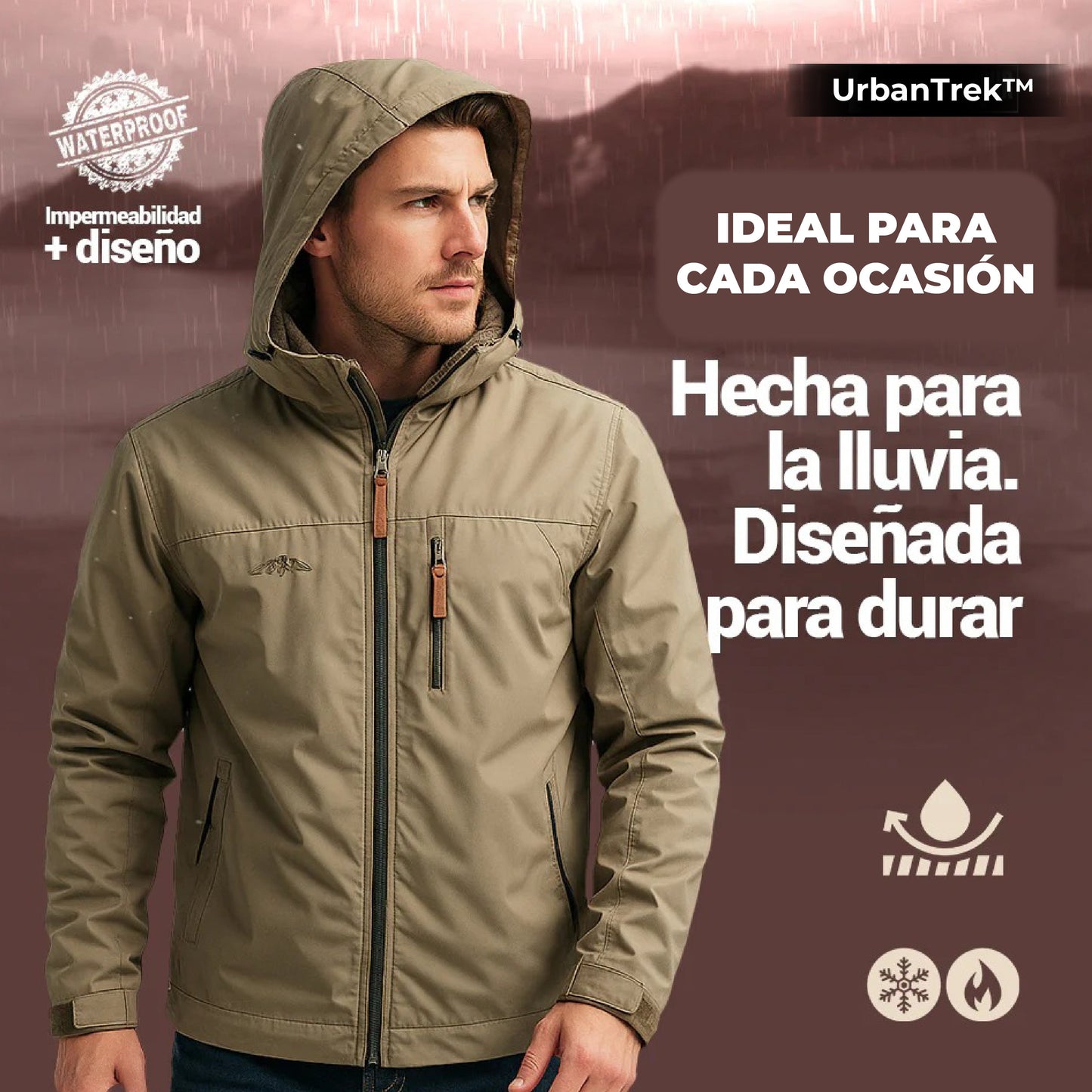 UrbanTrek™ – Chaqueta Impermeable & Térmica de Hombre